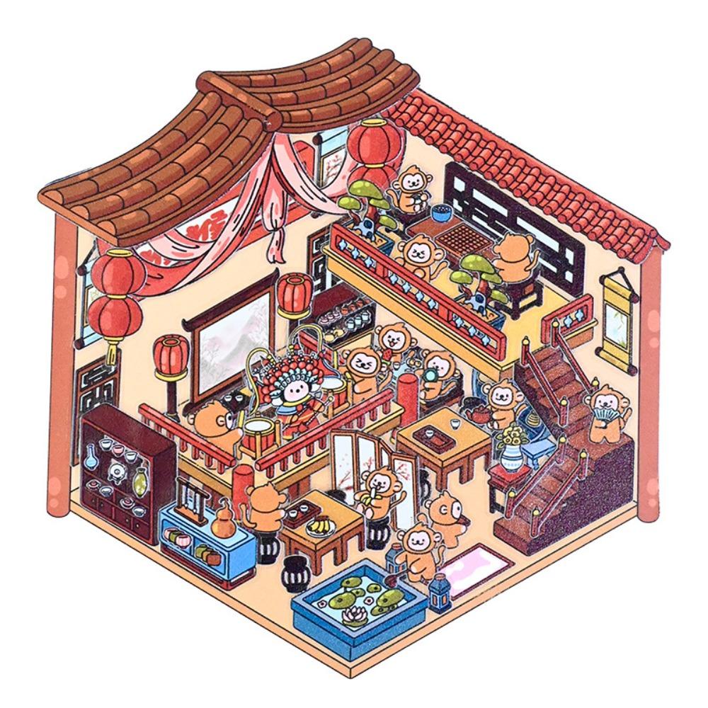 DIY Accessories Visual Stacking Sticker Decorative Miniature Scene Stickers  Christmas Gift