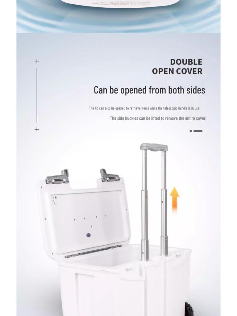 Hengguan 24-литровый уличный изотермический контейнер-холодильник на колесах с выдвижной ручкой и креплением для автомобиля для рыбалки и морепродуктов