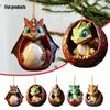 Cartoon Dragon Egg Car Hanging Decoration Christmas Tree Ornament Gift Acrylic/glass Material Cartoon Style Multiple Color Options Interior Car Decor
