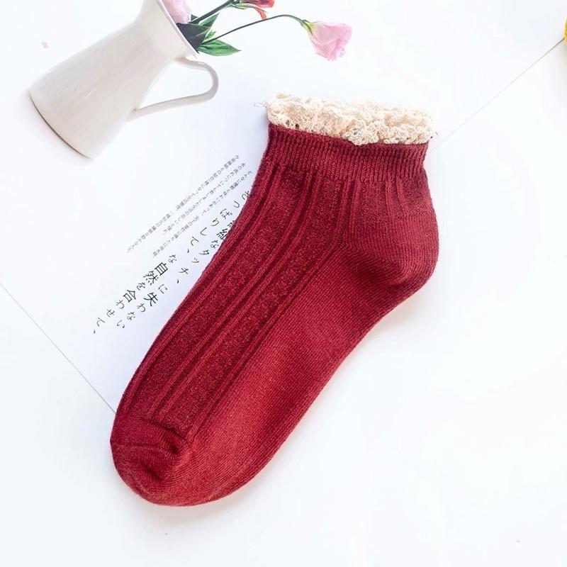 Корейские милые носки для женщин с кружевными оборками, мягкие хлопковые носки для пар студентов