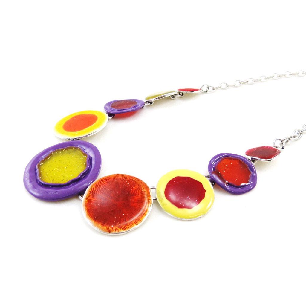 NOA [I9972] - Дизайнерское колье «Бора-Бора» оранжево-фиолетовое.