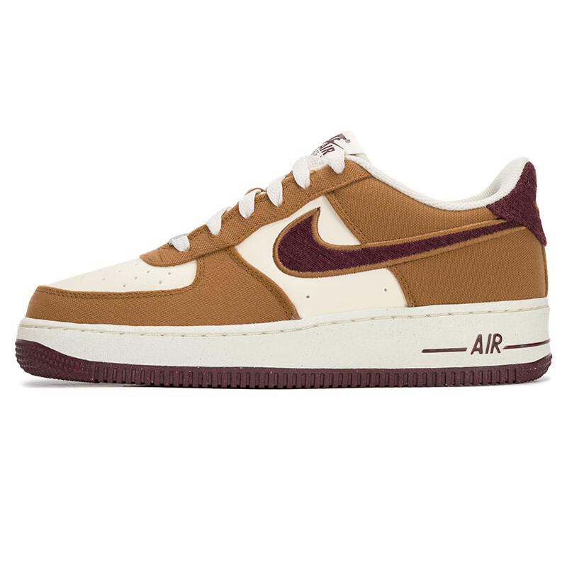 Nike Air Force 1 LV8 GS Notebook Doodle Pack - светло-коричневые детские кроссовки цвета британского загара, кокосово-молочные, темно-коричневые, бордовые, краш FN4731-200