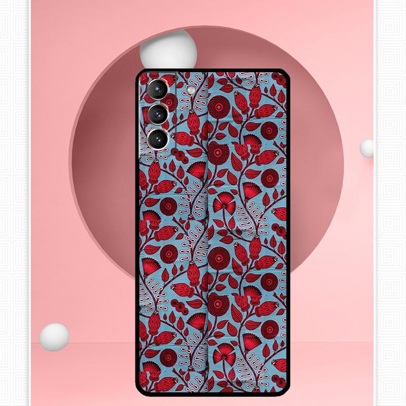 African Wax Pattern Fabric Case For Samsung Galaxy S25 Ultra S20 S21 S22 S23 S24 Plus S9 S10 S24 FE S25 FE Cover Funda