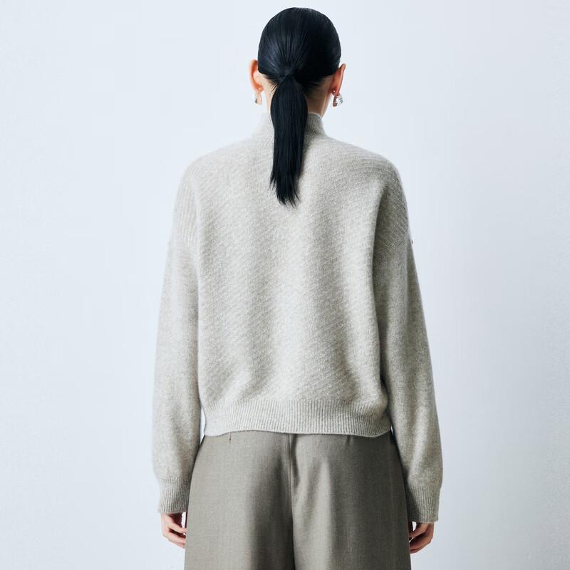 PALUOPO Women's Semi-High Collar Cashmere Blend Sweater