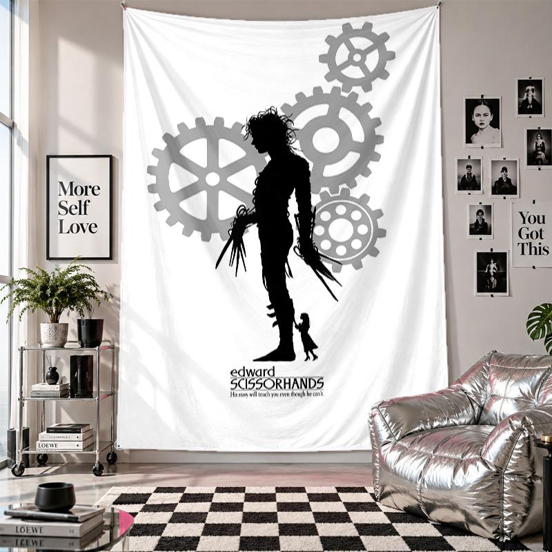 Wall TapestryEdward Scissorhands Art Hanging Cloth Decorative Background Cover for Room Decoration