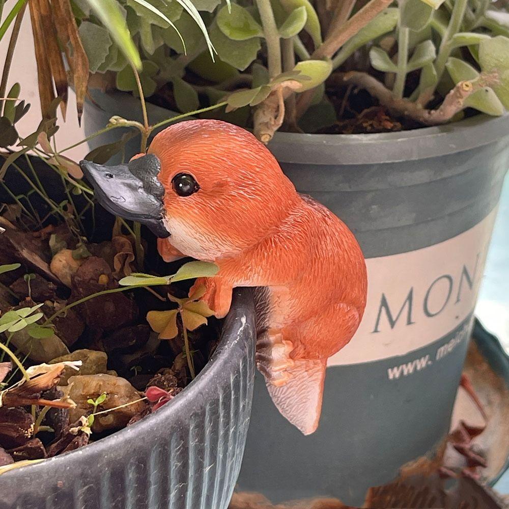 Cute Hippopotamus Hanging Flower Pot Cartoon Otter Bonsai Ornaments Micro-landscape Accessories