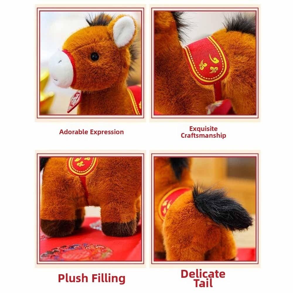 Stuffed Animal Horse Plush Doll 20cm Size Lucky Mascot Plush Chinese Zodiac Pony Gift Giving