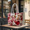 Romantic Heart Pattern Tote Bag Stylish Daily Carry Handbag for Women Trendy Lightweight Shoulder Bag for Shopping Travel