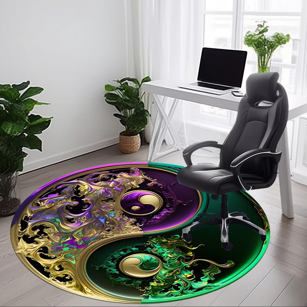 1pc Yin Yang Symbol Chair Carpet for Office, Soft Flannel Throw Mat, Perfect for Office,Holiday Party Decoration Choice yy251113187
