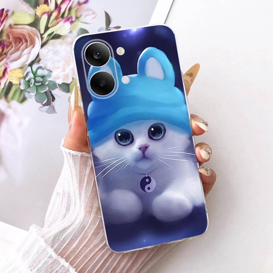 Чехол для Xiaomi Redmi Turbo 5 Max Милый Кот Цветы Расписной Чехол Мягкий Тонкий Чехол для Телефона Для Xiaomi Redmi Turbo 5 Turbo5 Max Fundas
