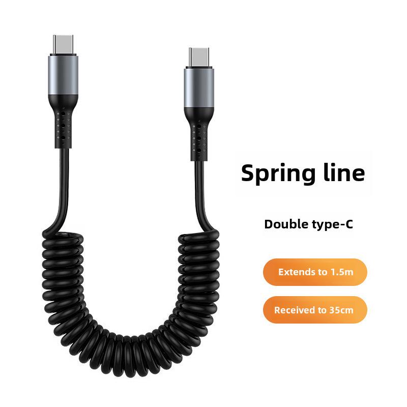 6A CarPlay Spring Retractable 6A кабель передачи данных для сверхбыстрой зарядки, совместимый с устройствами Huawei и Apple 14.