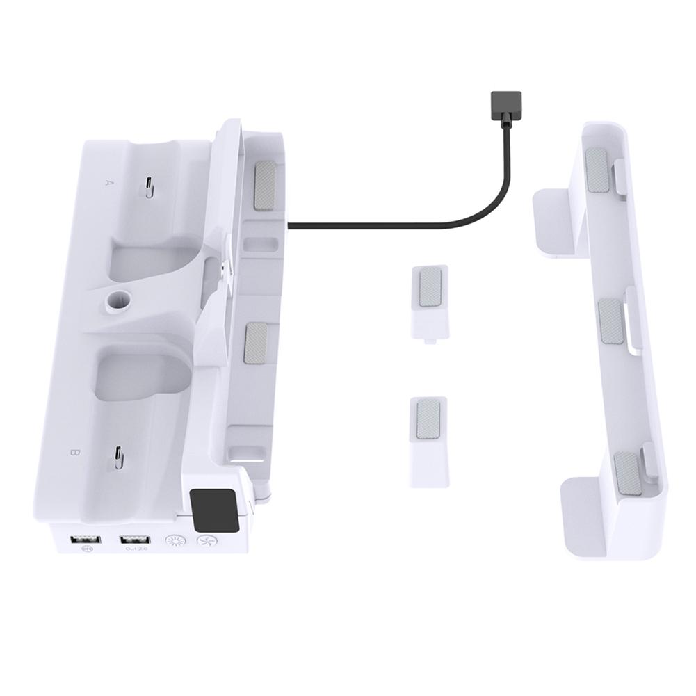 RGB Горизонтальная подставка для консоли с охлаждающей подставкой-станцией для PS5 PRO/Slim, стойка для зарядки двух контроллеров, держатель для консоли и гарнитуры