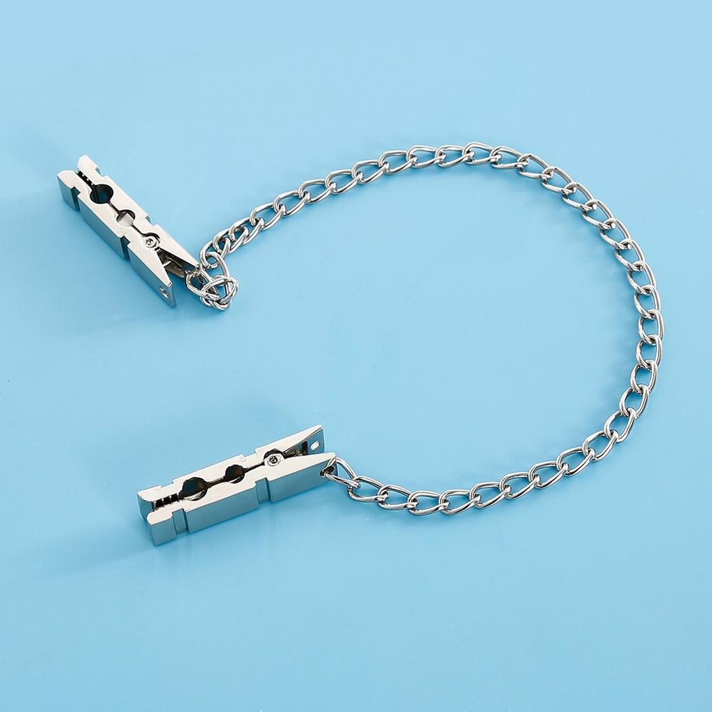 Silver Clamps with Chain Clip Adjustable Body Jewelry