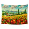 Настенный гобелен Подсолнух Лаванда Картина маслом Пейзаж Украшение комнаты Фоновая ткань