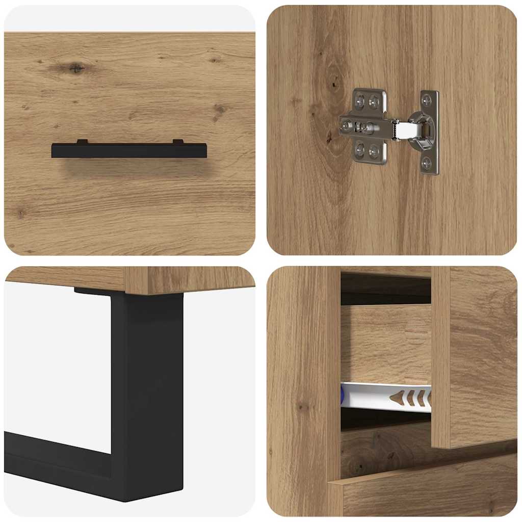 Highboard with Drawers 2 pcs Artisan Oak 69.5 x 34 x 180 cm