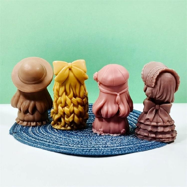 3D Силиконовая форма для свечей Девочка DIY Ароматерапия Гипс Кристалл Эпоксидная смола Формы