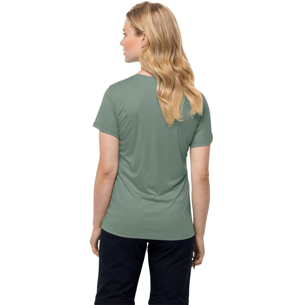 Jack Wolfskin Tech Tee W, Womens green T-shirt