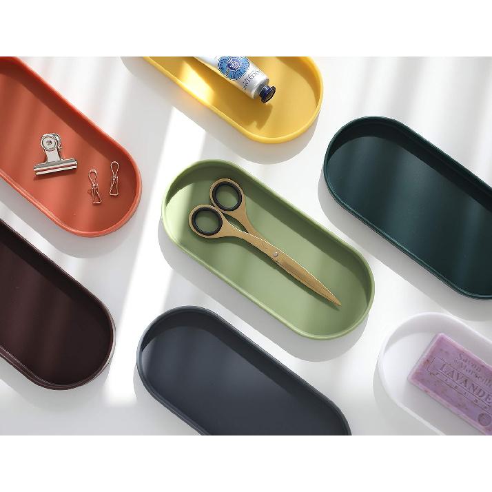 Lazy K Silicone Tray - Small Vanity Tray Organizer - Spoon Rest Holder - Kitchen Sink, Bathroom, Multi-Purpose Modern Counter Organizer (Black)