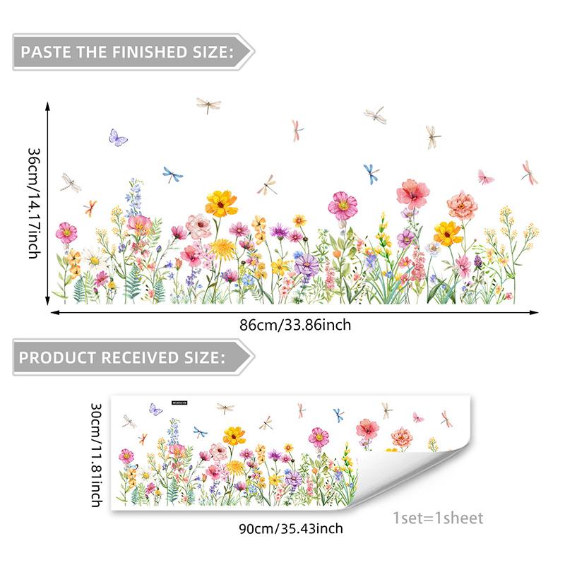 Красочные наклейки на стену Цветы Бабочка Сделай сам Фрески Для Стекла Окна Спальни Ванной Комнаты Домашнее Украшение Обои