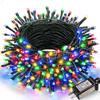 Low-Voltage Dark Green Wire Twinkling Star Fairy Lights - Outdoor Christmas LED String Lights for Courtyard Decoration.