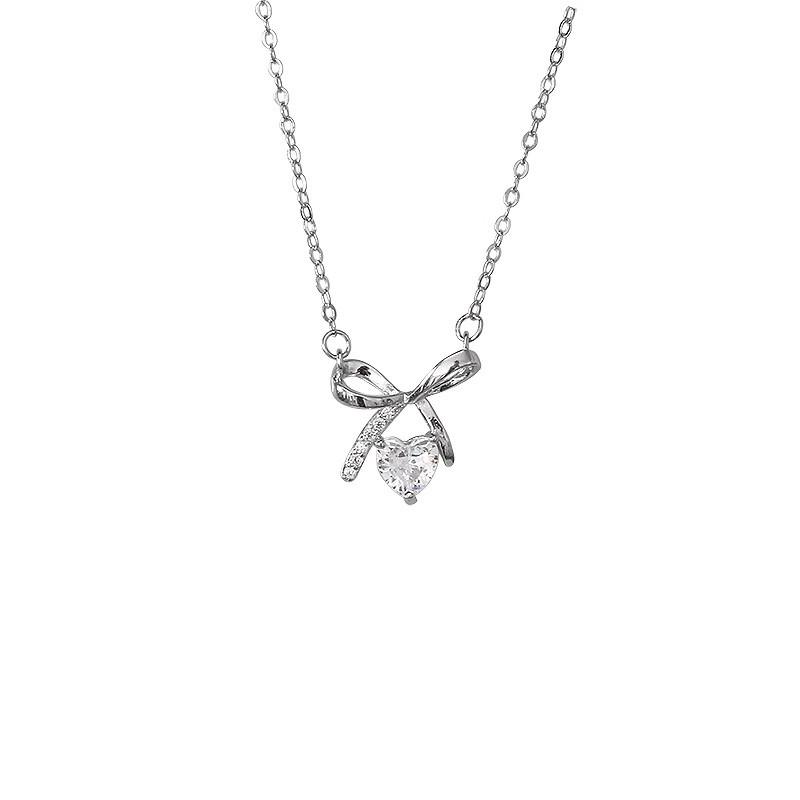 Ожерелье Bow Love из циркона, элитная нишевая легкая роскошная подвеска, темпераментная цепочка на ключицу