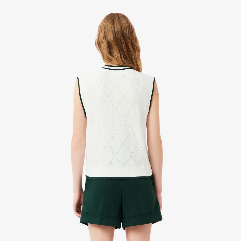 Lacoste Женский жилет для гольфа с узором "ромбы" AF9602-55N0LP