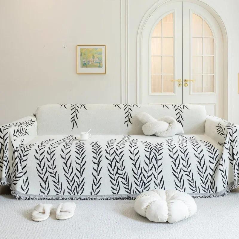 Nordic Chenille Sofa Throw Blanket Living Room Cats Dog Anti-dirty Couch Cover Blanket Beach Towel Travel Picnic Office Blanket