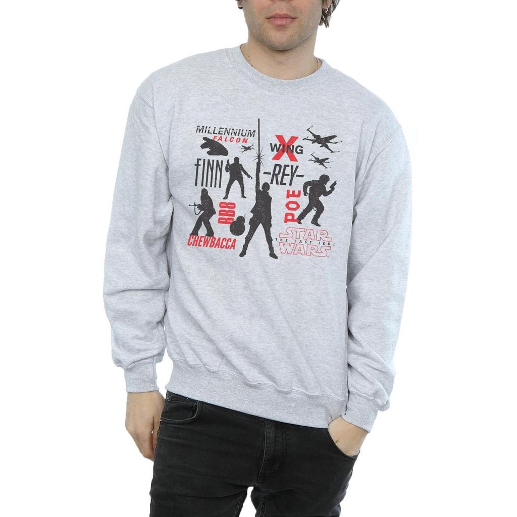 Star Wars Mens The Last Jedi Rebellion Silhouettes Sweatshirt