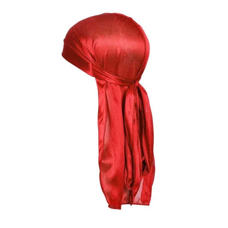 100% Pure Silk Pirate Hat 19 Momme Unisex Street Dance Headwrap UV Protection Adjustable Long Tail Cap