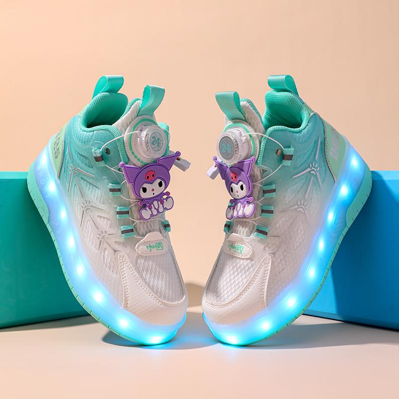 TUINANLE High Quality Skate Shoes for Kids LED Light Luminous Sneakers Children Two Wheels Shoes for Boys Girls with USB Charging
