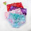 Women's Rose Embroidery Lace Trim Mid-Rise Transparent Panties