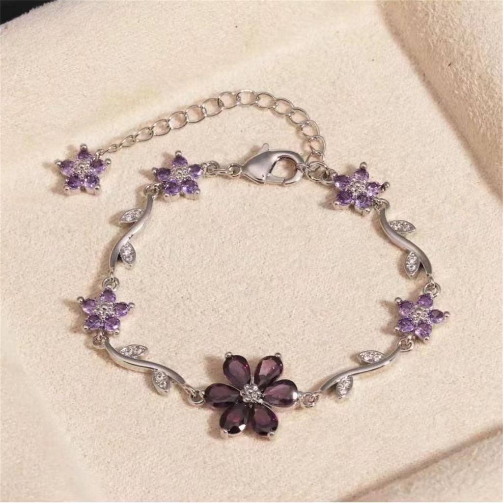 Милый и Цветочный Браслет из Меди с Цирконом в Виде Бабочки, Подарок на День Святого Валентина