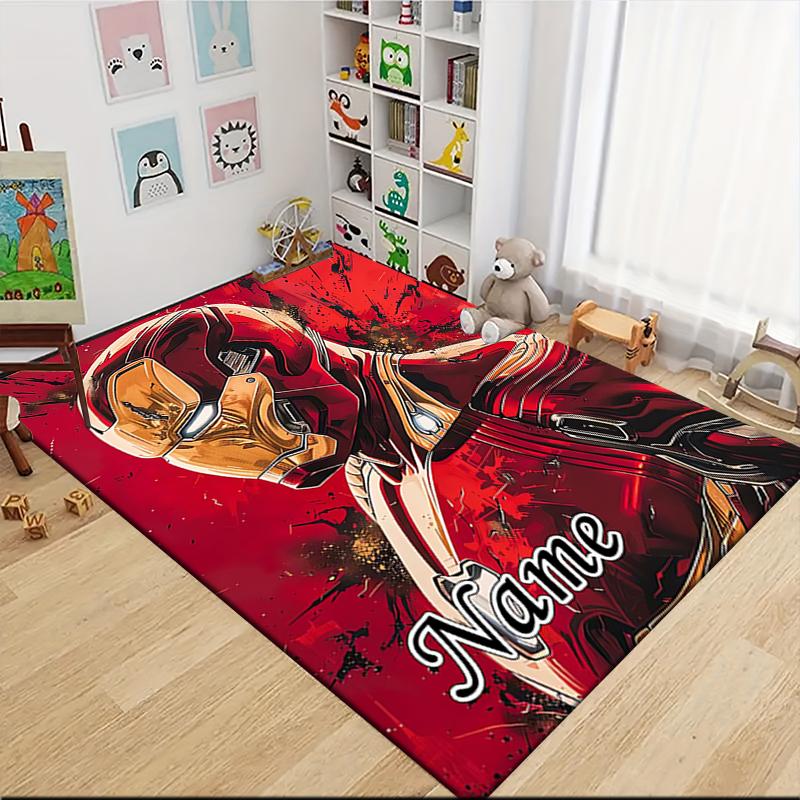 Custom Name "Iron Man: Power Glory" Carpet Rug Customizable Soft Washable Anti-Slip Home Living Room Sofa Mats Personalized Rug. 0909284