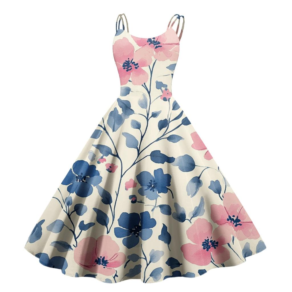 Женское сексуальное платье с открытыми плечами в стиле панк-винтаж с цветочным принтом