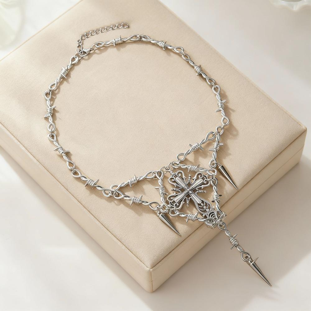 Хип-хоп панк ожерелье с шипами и заклепками для мужчин и женщин, ретро цепочка на ключицу, женские Y2K украшения, чокер для горячей девушки, аксессуары