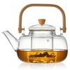 Pokaro Tea Teapot, Heat-Resistant Glass, Full Capacity 960ml, Transparent, Stovetop-Safe, Includes Strainer and Handle, Perfect for Jumping Tea,