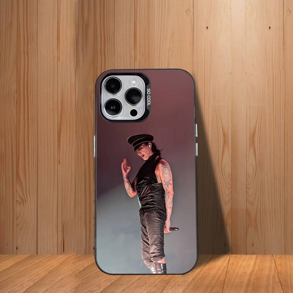M-Marilyn M-Manson Singer Phone Case For iPhone 17,16,15,14,13,12,11,Mini,Pro,SE,MAX White Matte Shockproof Cover