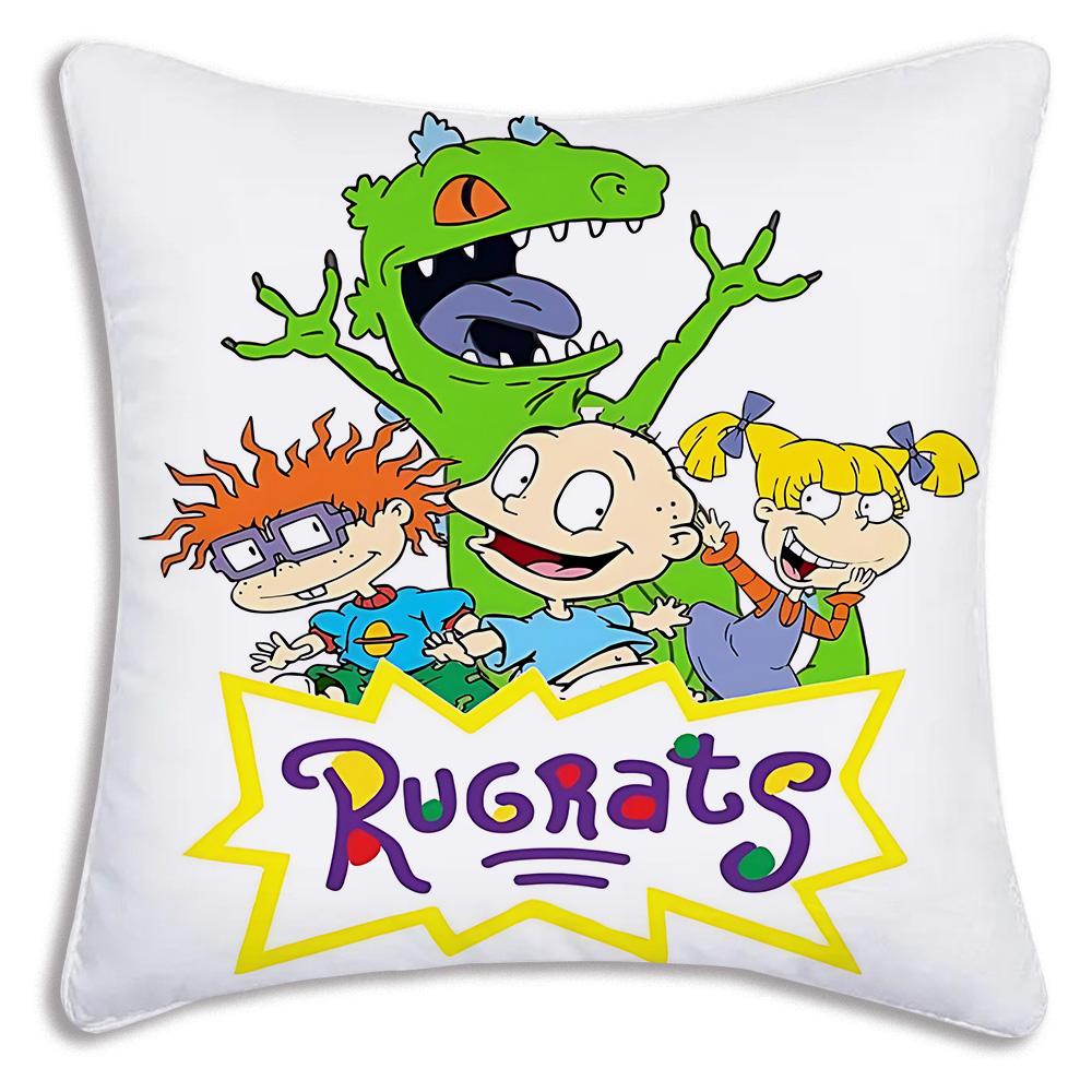 Аниме Смешные Подушки-Чехлы Rugrats Мультяшные Декоративные Чехлы для Дивана Домашние Двусторонние Короткий Плюш Милые Чехлы для Подушек