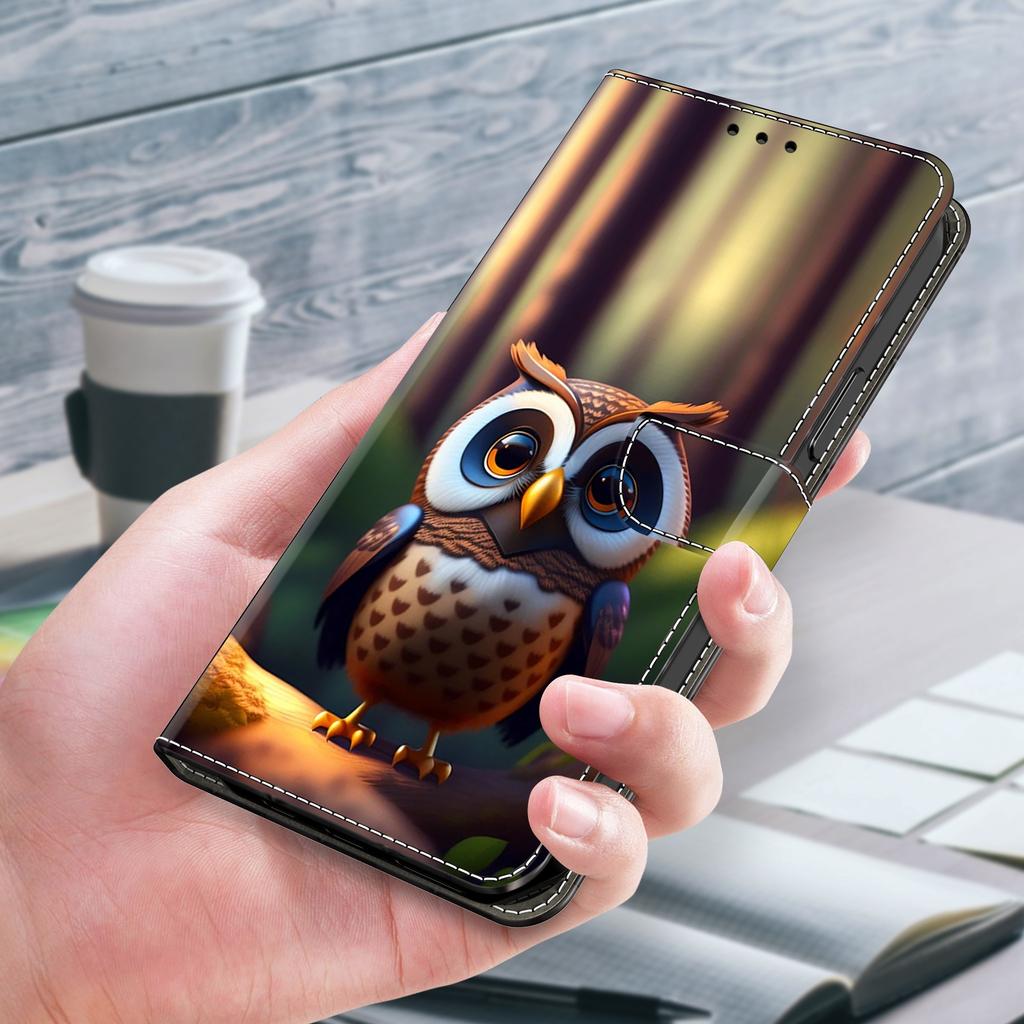 Owl Pattern Shockproof Card Slots PU Leather Wallet Phone Case for iPhone,Samsung,Huawei,Xiaomi,Moto,Oppo,Google,Nokia,LG,Oppo...