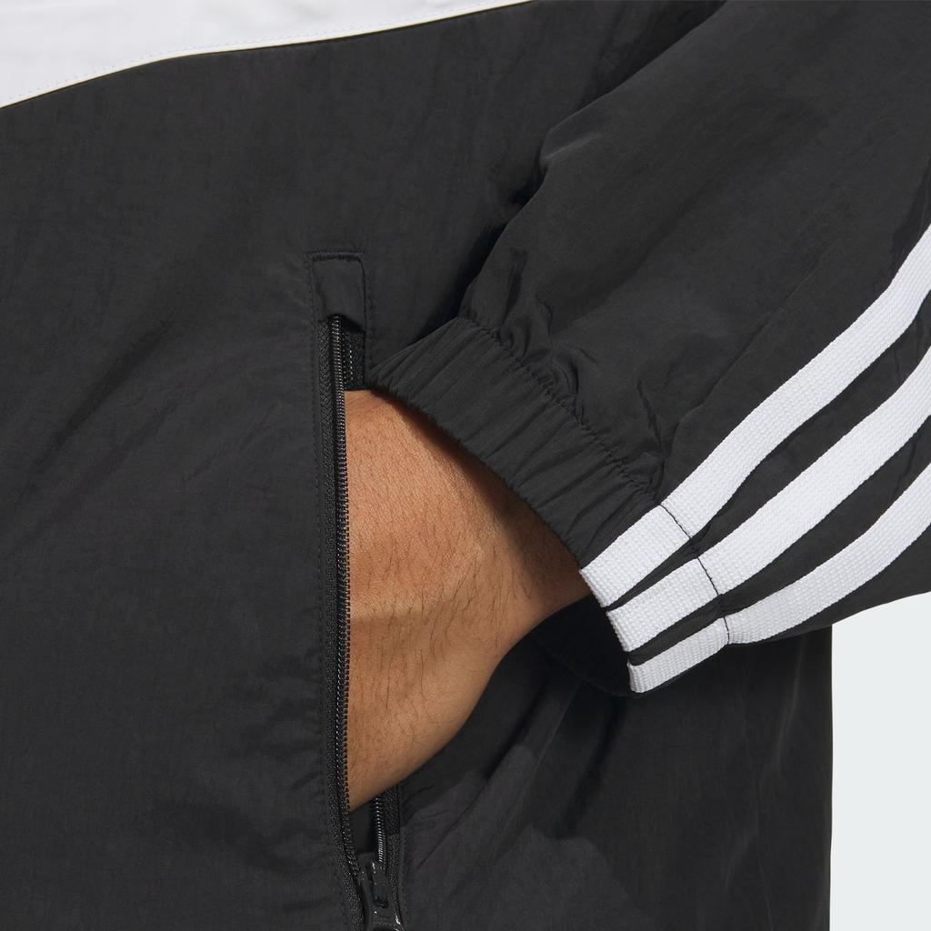 adidas Ветровка Originals Adicolor в стиле ретро с тремя полосками и логотипом, мужская куртка с капюшоном, черная JM7260