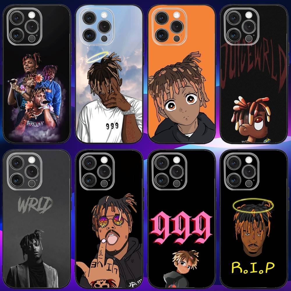 Чехол для телефона рэпера 999 J-Juice W-WRLD для iPhone 16e, 16, 15, 14, 13, 12, 11, Pro, X, XS, Max, XR, Plus, Mini, Мягкий черный чехол