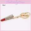 Elegant Crystal Rhinestone Lipstick Keyring Charm With Premium Zinc Alloy Build