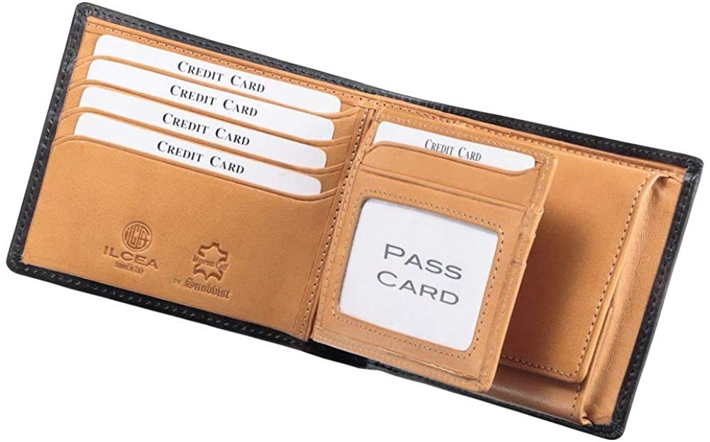 Мужской кошелек бифолд Snovist, кожа теленка музейного дубления, бесплатная персонализация гравировкой (02 Коричневый)