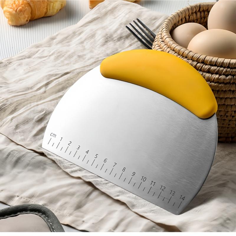 Скребок из нержавеющей стали для выпечки тортов, резак для муки, теста, молока, сахара, нож для соскабливания крема, кухонные принадлежности для выпечки