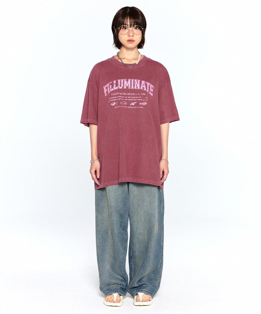 FILLUMINATE Damaged Graphic Pigment T-Shirt - Beige