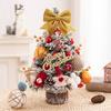 Yousheng Mini Christmas Tree with LED Light Pre-lit Small Artificial Snow Flocked Tree with Ball Ornaments for Xmas Tabletop Indoor Holiday Decor