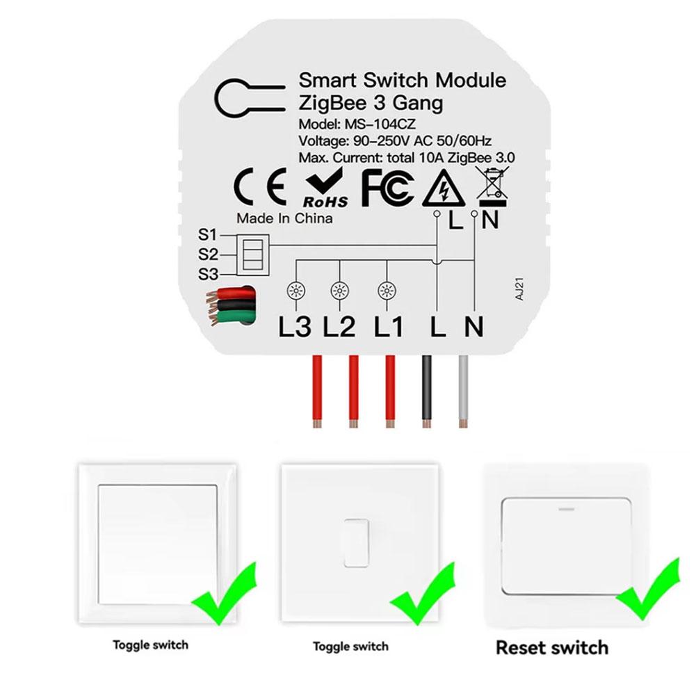 1 шт. WiFi для модуля умного переключателя Tuya для ZIGBEE 3.0 Модуль умного переключателя света Сочетает WiFi и Совместимый-Bluetooth Части умного дома