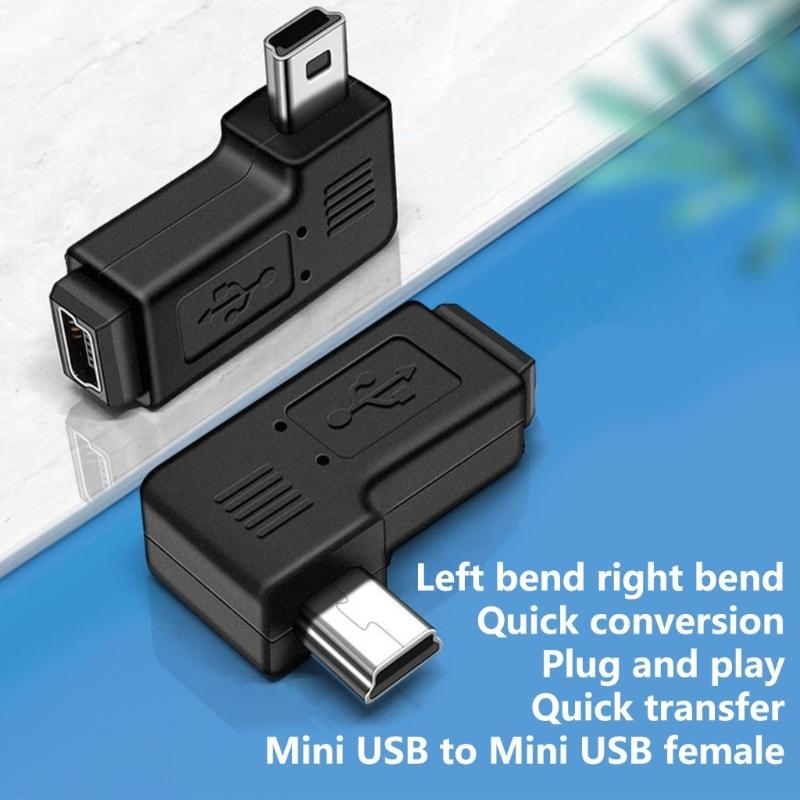 Угловой мини-адаптер-удлинитель USB 5Pin под углом 90 градусов для зарядки и передачи данных в ограниченном пространстве