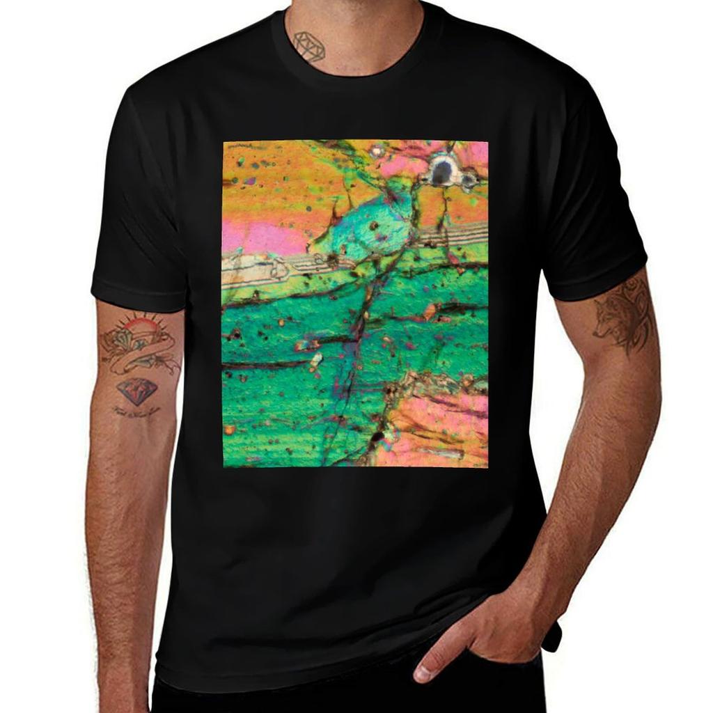 Vesuvius Volcano Pyroxene Rock Thin Section Microscope Photograph Geology Gift Tshirt Casual Holiday Short Sleeve Tee