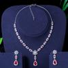 T0135 Bridal Accessories, Zircon Necklace Earrings, Two-Piece Set, Noble Wedding Banquet Set Chain